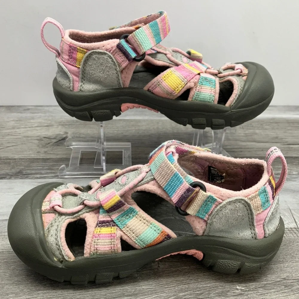 KEEN Newport H2 Kids Pink Striped Washable Water Sandals Size 10 US 1014935 - Picture 2 of 7